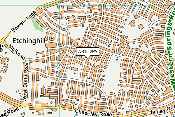 WS15 2PA map - OS VectorMap District (Ordnance Survey)