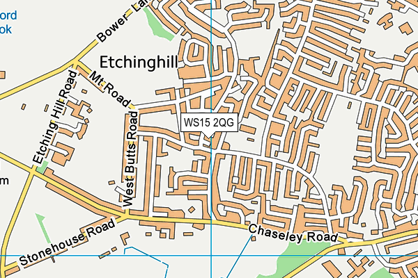 WS15 2QG map - OS VectorMap District (Ordnance Survey)