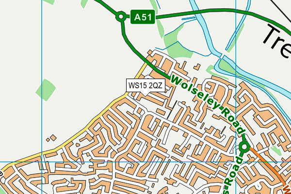 WS15 2QZ map - OS VectorMap District (Ordnance Survey) WS15 2QZ map - OS VectorMap District (Ordnance Survey)