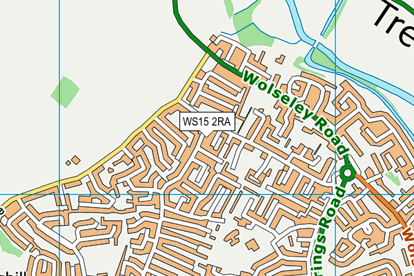WS15 2RA map - OS VectorMap District (Ordnance Survey) WS15 2RA map - OS VectorMap District (Ordnance Survey)