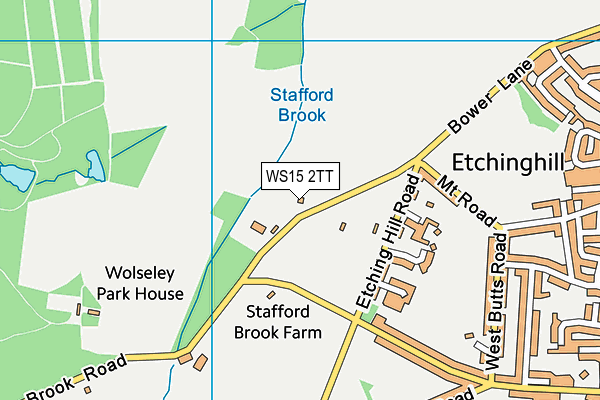 WS15 2TT map - OS VectorMap District (Ordnance Survey) WS15 2TT map - OS VectorMap District (Ordnance Survey)