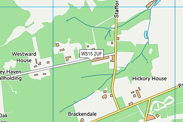 WS15 2UF map - OS VectorMap District (Ordnance Survey) WS15 2UF map - OS VectorMap District (Ordnance Survey)