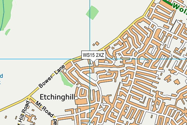 WS15 2XZ map - OS VectorMap District (Ordnance Survey) WS15 2XZ map - OS VectorMap District (Ordnance Survey)