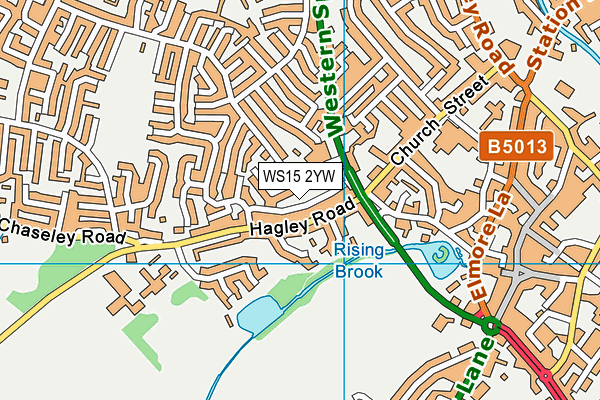 WS15 2YW map - OS VectorMap District (Ordnance Survey) WS15 2YW map - OS VectorMap District (Ordnance Survey)