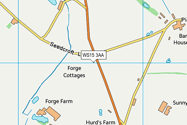 WS15 3AA map - OS VectorMap District (Ordnance Survey) WS15 3AA map - OS VectorMap District (Ordnance Survey)