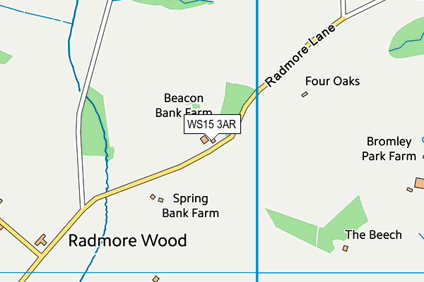 WS15 3AR map - OS VectorMap District (Ordnance Survey) WS15 3AR map - OS VectorMap District (Ordnance Survey)