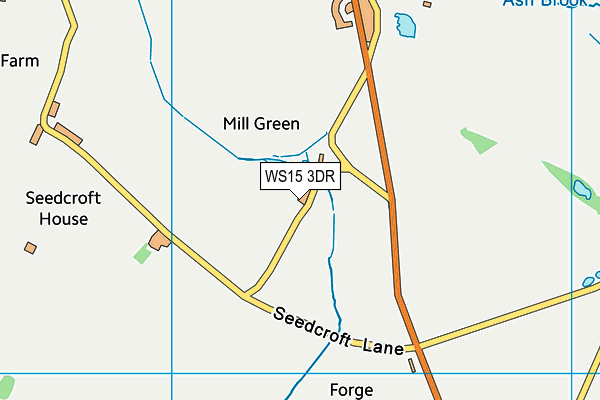 WS15 3DR map - OS VectorMap District (Ordnance Survey) WS15 3DR map - OS VectorMap District (Ordnance Survey)