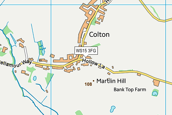 WS15 3FG map - OS VectorMap District (Ordnance Survey) WS15 3FG map - OS VectorMap District (Ordnance Survey)