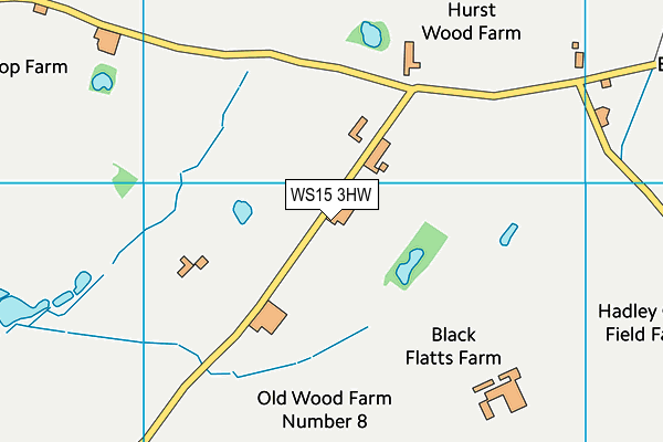 WS15 3HW map - OS VectorMap District (Ordnance Survey) WS15 3HW map - OS VectorMap District (Ordnance Survey)