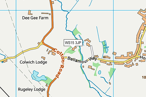 WS15 3JP map - OS VectorMap District (Ordnance Survey) WS15 3JP map - OS VectorMap District (Ordnance Survey)