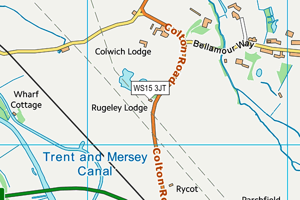 WS15 3JT map - OS VectorMap District (Ordnance Survey) WS15 3JT map - OS VectorMap District (Ordnance Survey)