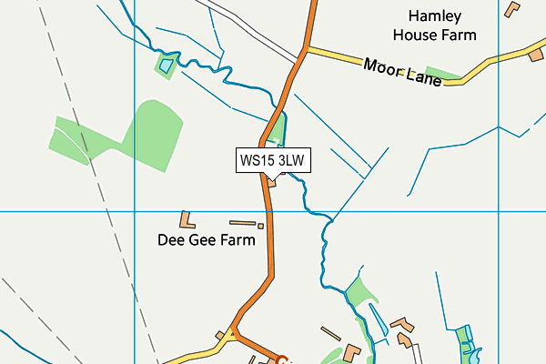 WS15 3LW map - OS VectorMap District (Ordnance Survey) WS15 3LW map - OS VectorMap District (Ordnance Survey)