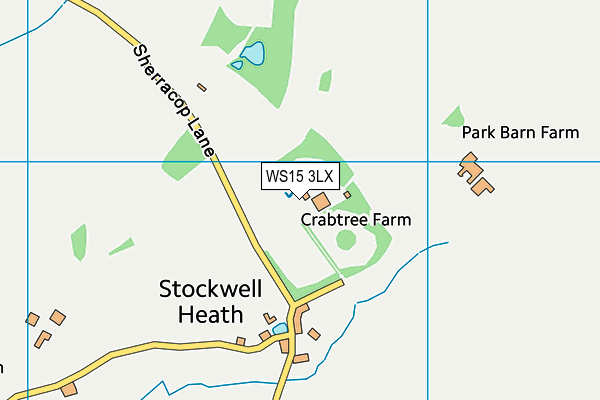 WS15 3LX map - OS VectorMap District (Ordnance Survey) WS15 3LX map - OS VectorMap District (Ordnance Survey)
