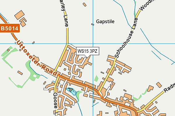 WS15 3PZ map - OS VectorMap District (Ordnance Survey) WS15 3PZ map - OS VectorMap District (Ordnance Survey)
