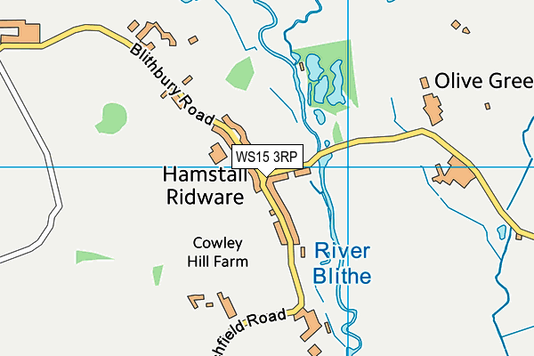 WS15 3RP map - OS VectorMap District (Ordnance Survey)