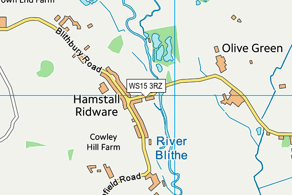 WS15 3RZ map - OS VectorMap District (Ordnance Survey) WS15 3RZ map - OS VectorMap District (Ordnance Survey)
