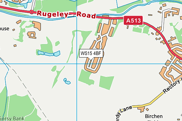 WS15 4BF map - OS VectorMap District (Ordnance Survey)