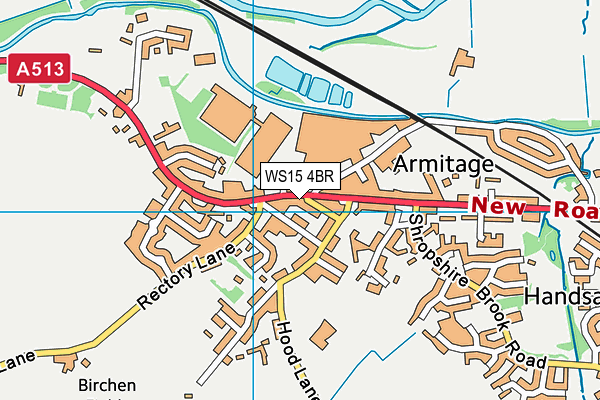 WS15 4BR map - OS VectorMap District (Ordnance Survey) WS15 4BR map - OS VectorMap District (Ordnance Survey)
