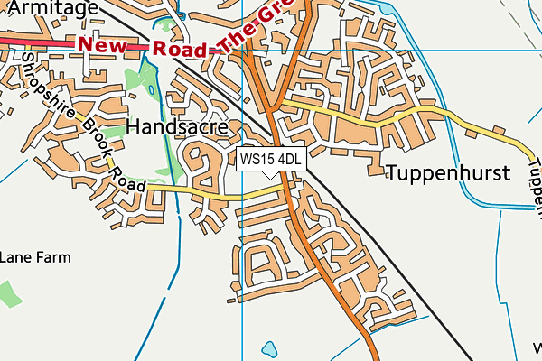 WS15 4DL map - OS VectorMap District (Ordnance Survey) WS15 4DL map - OS VectorMap District (Ordnance Survey)