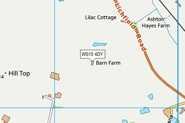 WS15 4DY map - OS VectorMap District (Ordnance Survey) WS15 4DY map - OS VectorMap District (Ordnance Survey)