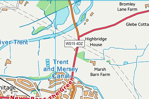 WS15 4DZ map - OS VectorMap District (Ordnance Survey) WS15 4DZ map - OS VectorMap District (Ordnance Survey)