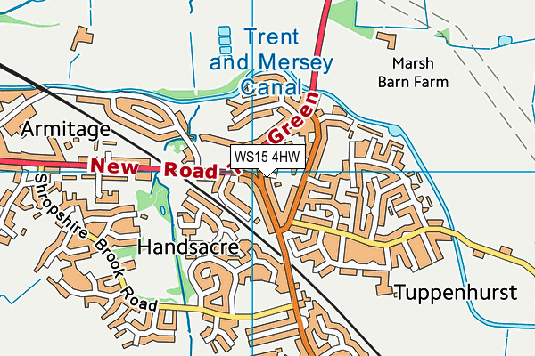 WS15 4HW map - OS VectorMap District (Ordnance Survey) WS15 4HW map - OS VectorMap District (Ordnance Survey)