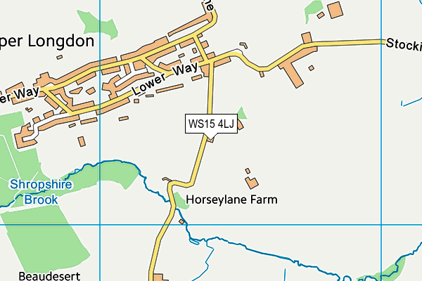 WS15 4LJ map - OS VectorMap District (Ordnance Survey) WS15 4LJ map - OS VectorMap District (Ordnance Survey)