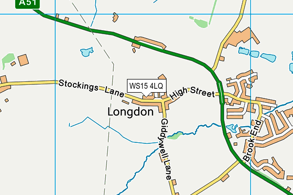 WS15 4LQ map - OS VectorMap District (Ordnance Survey) WS15 4LQ map - OS VectorMap District (Ordnance Survey)