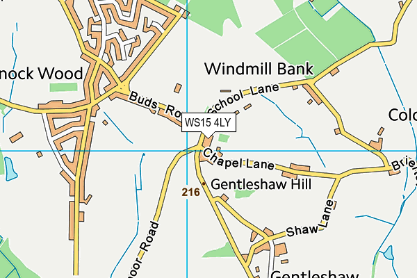 WS15 4LY map - OS VectorMap District (Ordnance Survey) WS15 4LY map - OS VectorMap District (Ordnance Survey)