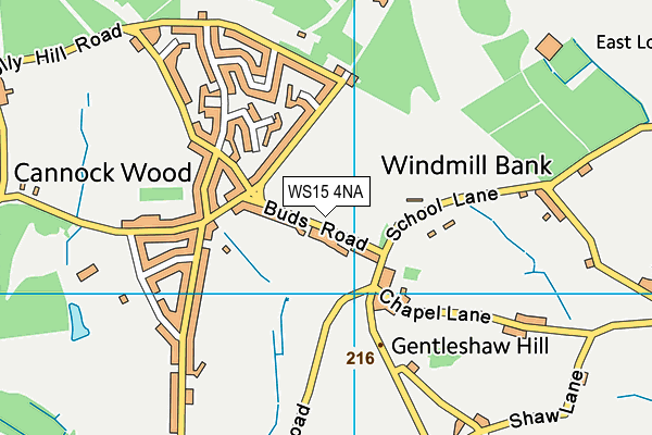 WS15 4NA map - OS VectorMap District (Ordnance Survey) WS15 4NA map - OS VectorMap District (Ordnance Survey)