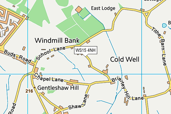 WS15 4NH map - OS VectorMap District (Ordnance Survey) WS15 4NH map - OS VectorMap District (Ordnance Survey)