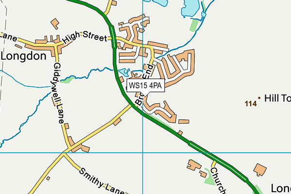 WS15 4PA map - OS VectorMap District (Ordnance Survey) WS15 4PA map - OS VectorMap District (Ordnance Survey)