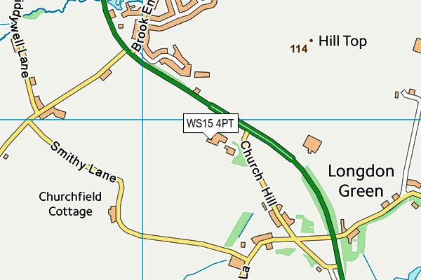 WS15 4PT map - OS VectorMap District (Ordnance Survey) WS15 4PT map - OS VectorMap District (Ordnance Survey)