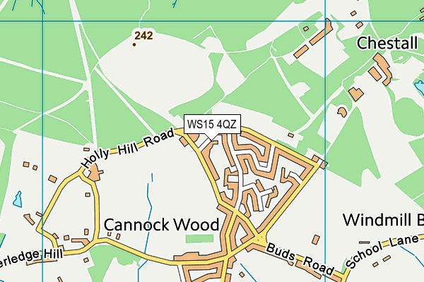 WS15 4QZ map - OS VectorMap District (Ordnance Survey) WS15 4QZ map - OS VectorMap District (Ordnance Survey)