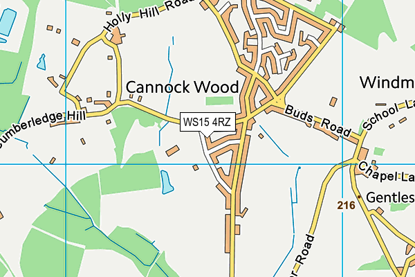 WS15 4RZ map - OS VectorMap District (Ordnance Survey) WS15 4RZ map - OS VectorMap District (Ordnance Survey)