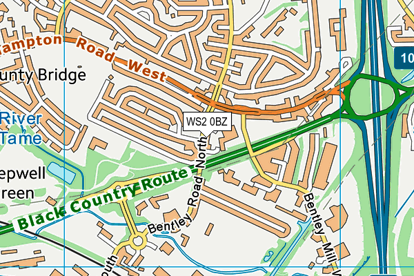 WS2 0BZ map - OS VectorMap District (Ordnance Survey) WS2 0BZ map - OS VectorMap District (Ordnance Survey)
