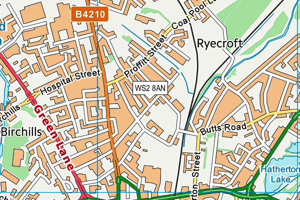 WS2 8AN map - OS VectorMap District (Ordnance Survey) WS2 8AN map - OS VectorMap District (Ordnance Survey)