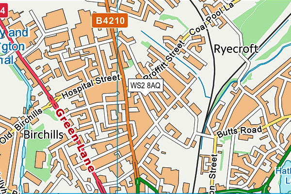 WS2 8AQ map - OS VectorMap District (Ordnance Survey) WS2 8AQ map - OS VectorMap District (Ordnance Survey)