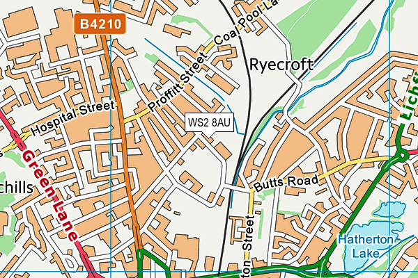 WS2 8AU map - OS VectorMap District (Ordnance Survey) WS2 8AU map - OS VectorMap District (Ordnance Survey)