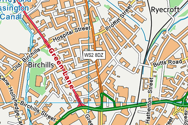 WS2 8DZ map - OS VectorMap District (Ordnance Survey) WS2 8DZ map - OS VectorMap District (Ordnance Survey)