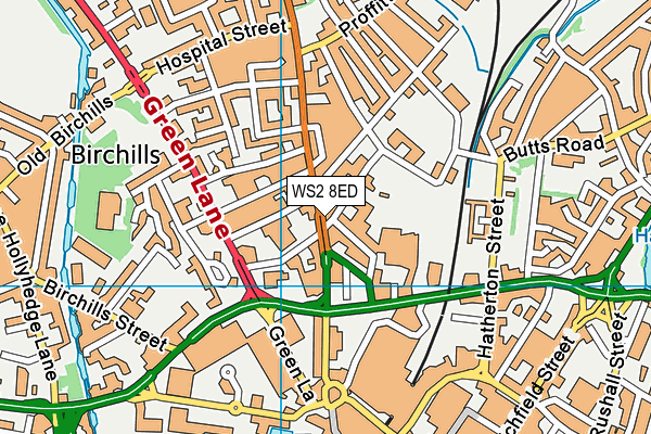 WS2 8ED map - OS VectorMap District (Ordnance Survey) WS2 8ED map - OS VectorMap District (Ordnance Survey)