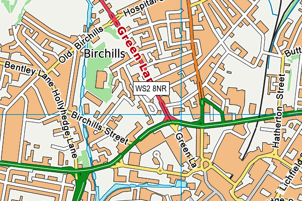WS2 8NR map - OS VectorMap District (Ordnance Survey) WS2 8NR map - OS VectorMap District (Ordnance Survey)