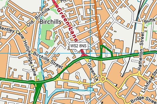 WS2 8NS map - OS VectorMap District (Ordnance Survey) WS2 8NS map - OS VectorMap District (Ordnance Survey)
