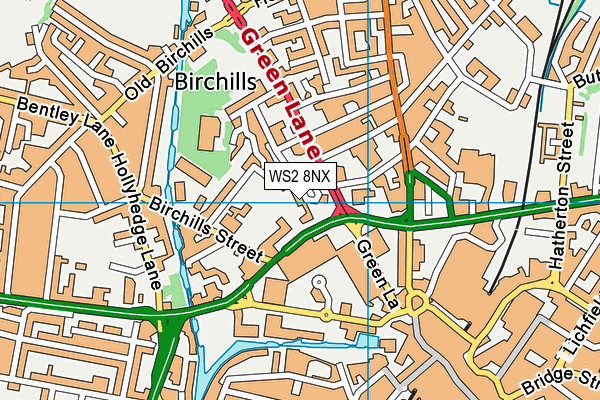 WS2 8NX map - OS VectorMap District (Ordnance Survey) WS2 8NX map - OS VectorMap District (Ordnance Survey)