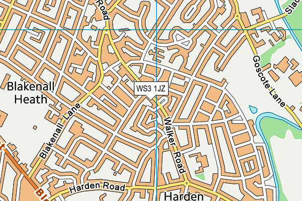 WS3 1JZ map - OS VectorMap District (Ordnance Survey) WS3 1JZ map - OS VectorMap District (Ordnance Survey)
