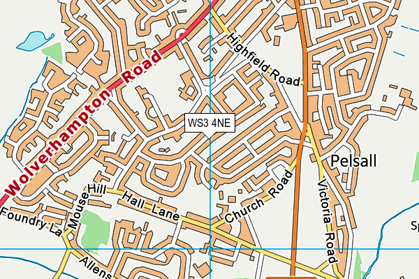 WS3 4NE map - OS VectorMap District (Ordnance Survey) WS3 4NE map - OS VectorMap District (Ordnance Survey)