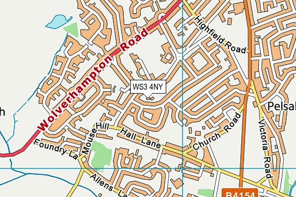 WS3 4NY map - OS VectorMap District (Ordnance Survey) WS3 4NY map - OS VectorMap District (Ordnance Survey)