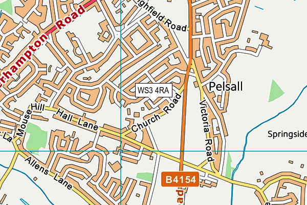WS3 4RA map - OS VectorMap District (Ordnance Survey) WS3 4RA map - OS VectorMap District (Ordnance Survey)