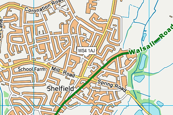 WS4 1AJ map - OS VectorMap District (Ordnance Survey) WS4 1AJ map - OS VectorMap District (Ordnance Survey)
