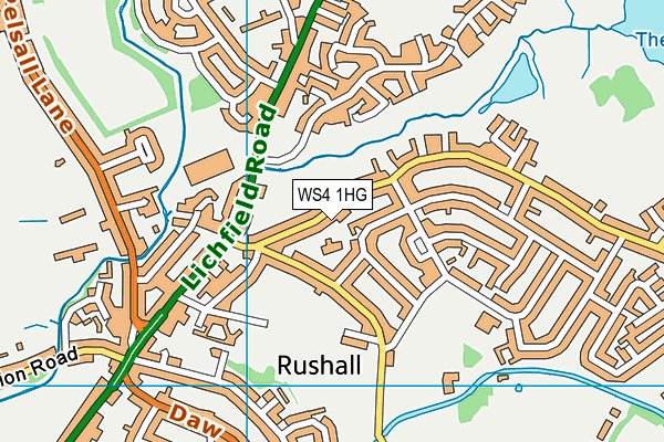 WS4 1HG map - OS VectorMap District (Ordnance Survey) WS4 1HG map - OS VectorMap District (Ordnance Survey)